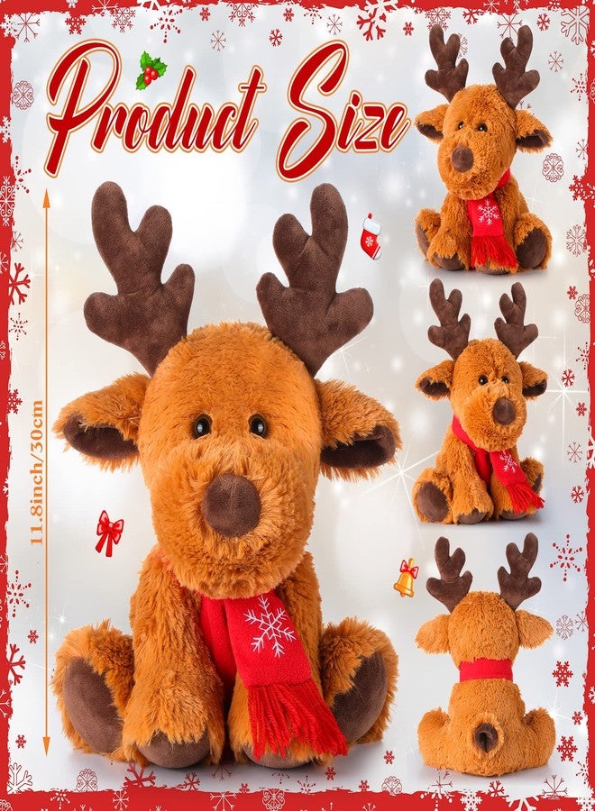 Suilung Christmas Stuffed Animal Cute Plush Moose Reindeer Stuffed Animal for Baby Boys Girls Home Bedroom Party Decoration - Image 2